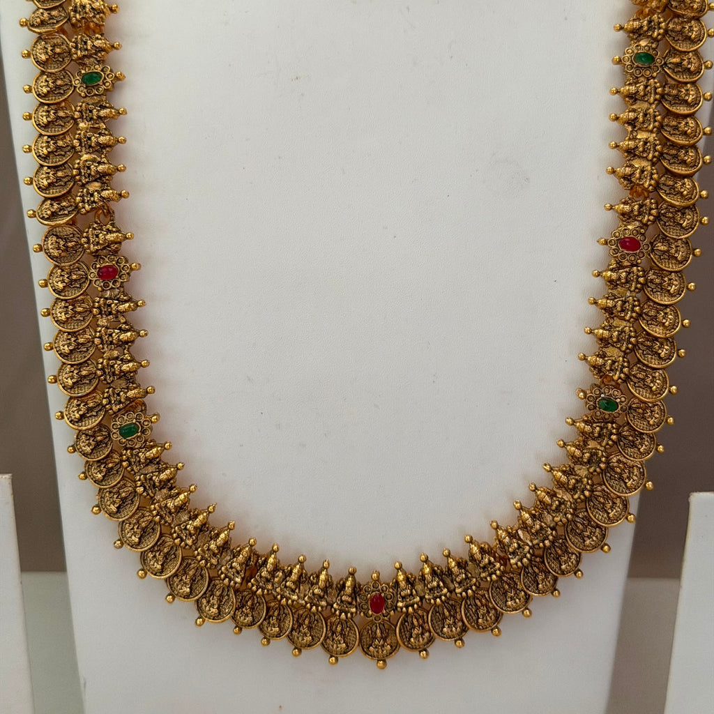 Antique Temple Bridal Combo Jewellery Set with Haram & Earrings – AC47