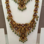 Antique Temple Bridal Combo Jewellery Set with Haram & Earrings – AC51