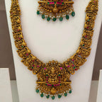Antique Temple Bridal Combo Jewellery Set with Haram & Earrings – AC53