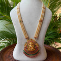 Premium Antique Finish Goddess Lakshmi Pendant Pearl Hara for Festive Wear AH63