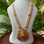 Premium Antique Finish Goddess Lakshmi Pendant Pearl Hara for Festive Wear AH63