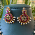 Antique Temple Lakshmi Necklace Set with Earrings for Saree & Wedding Wear AN277