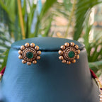 Antique Ruby Green Hasli Choker Necklace Set with Earrings for Saree & Wedding Wear AN280