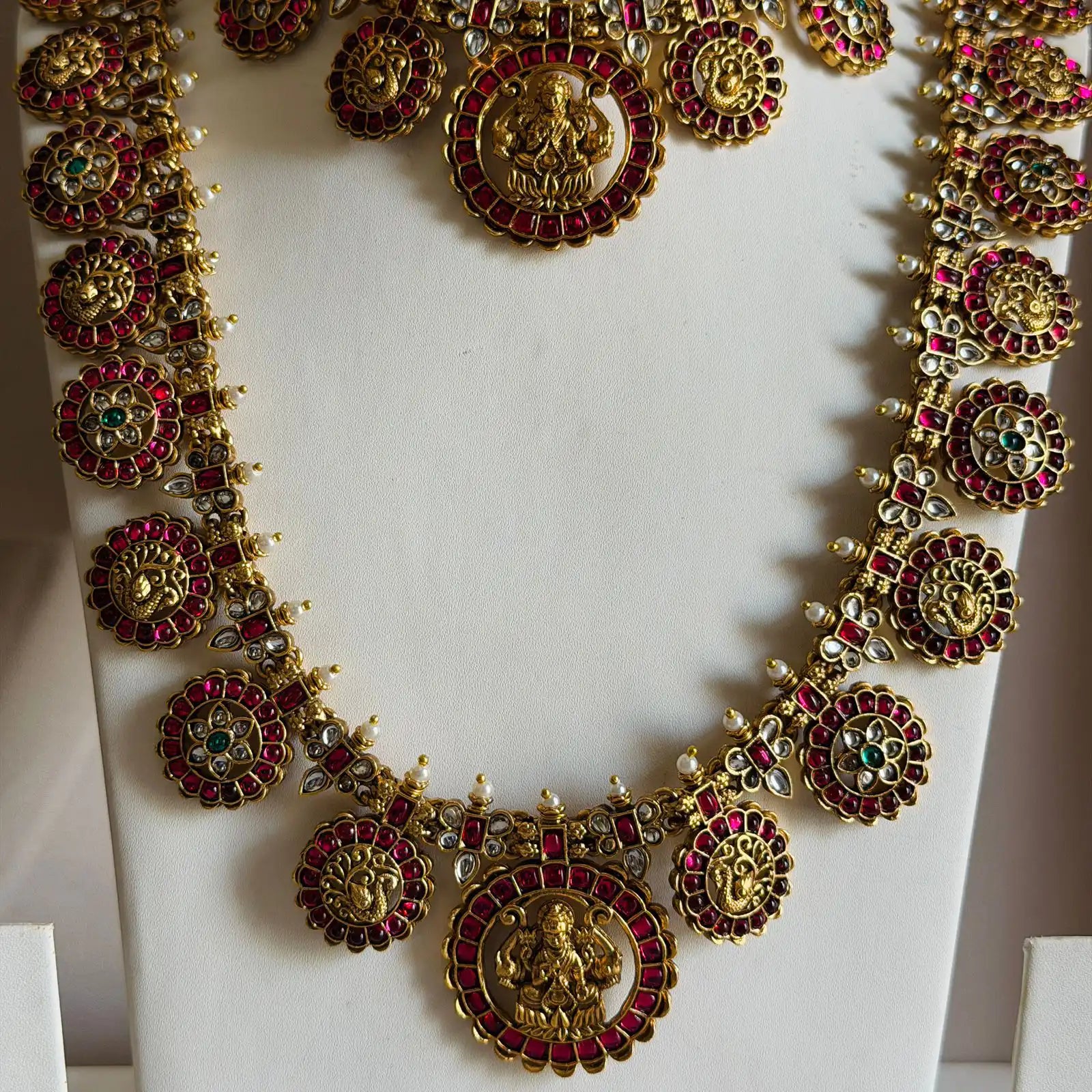 Antique Temple Bridal Combo Jewellery Set with Haram & Earrings – AC46