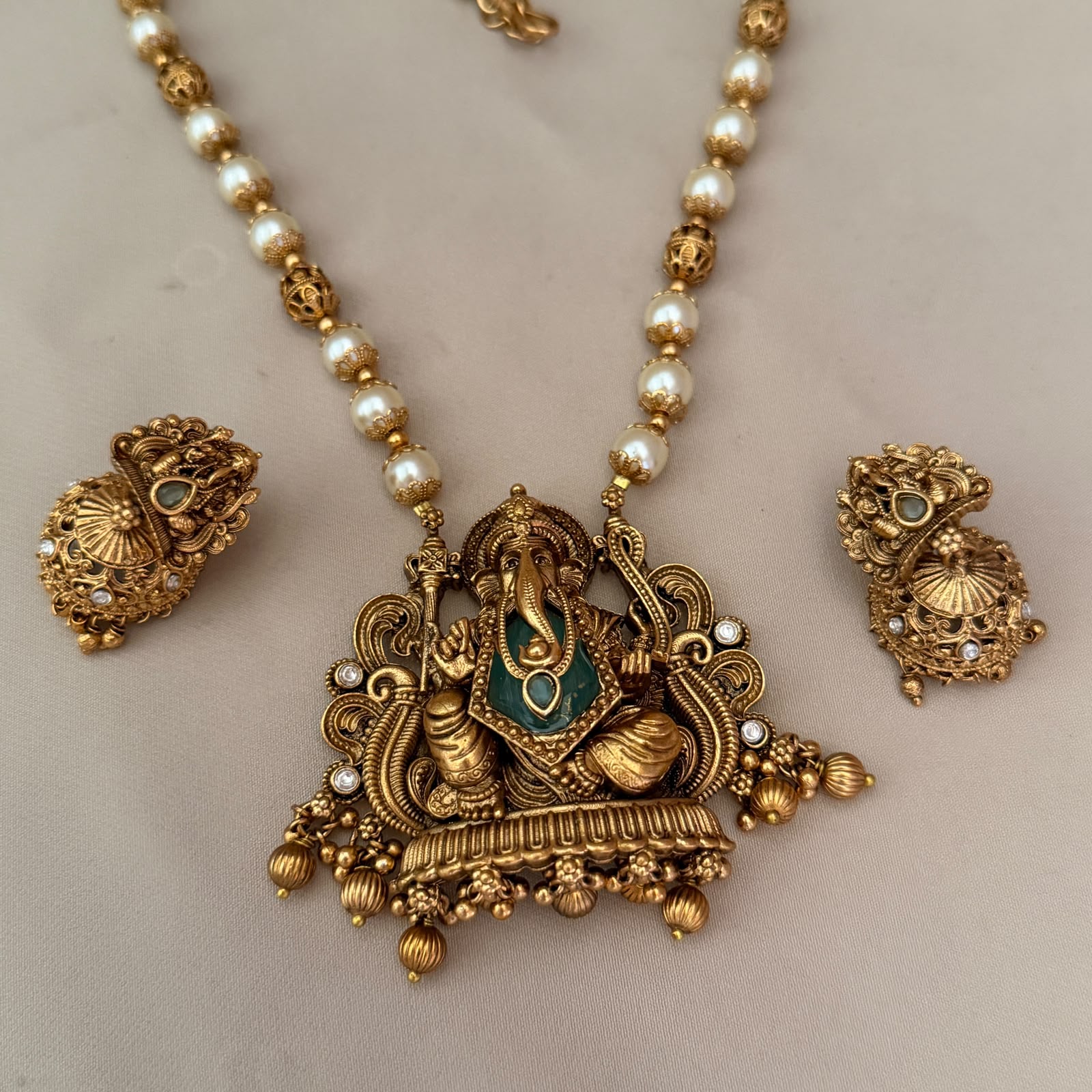 Antique Necklace Ganesha Pendent Set AN268
