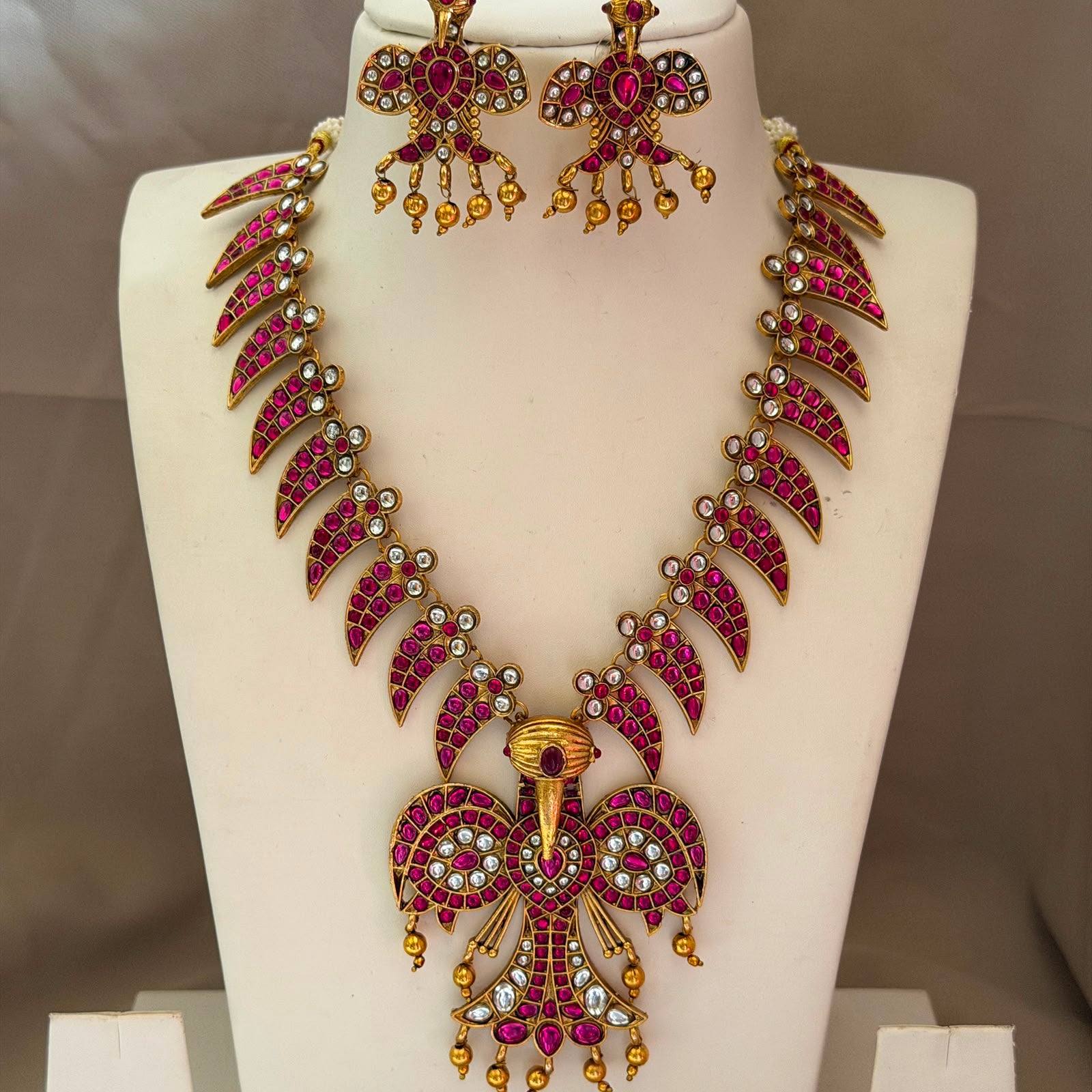 Jadau kundan Gandaberunda Hara Necklace JK25