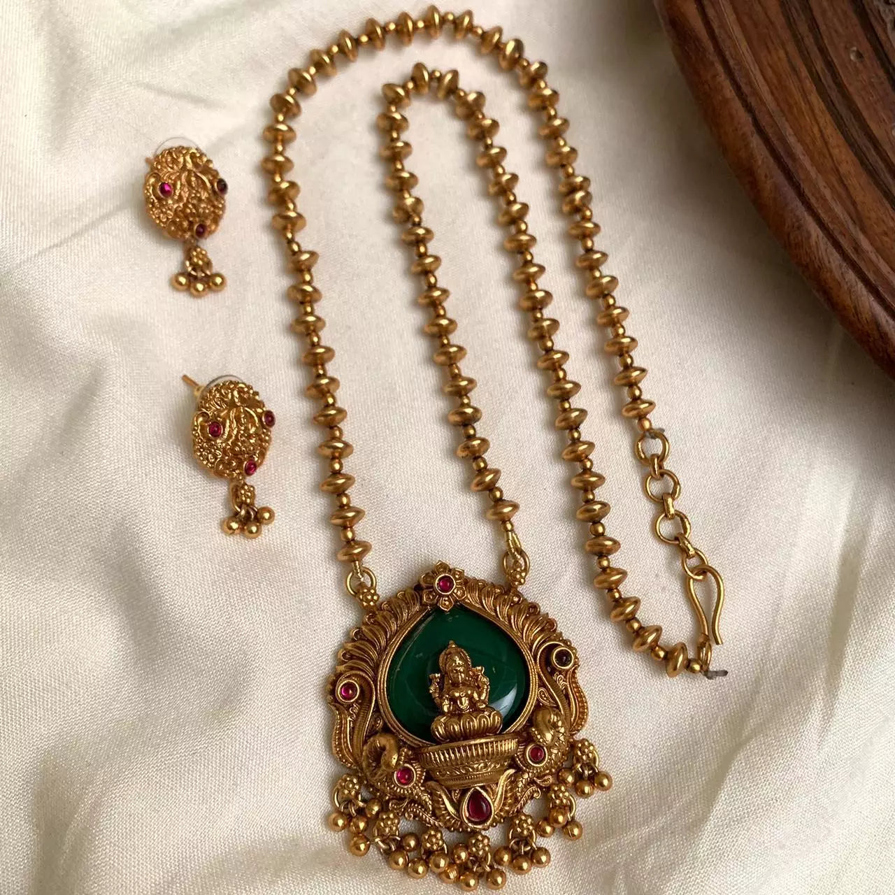 Green Lakshmi Pendent Set GLP10