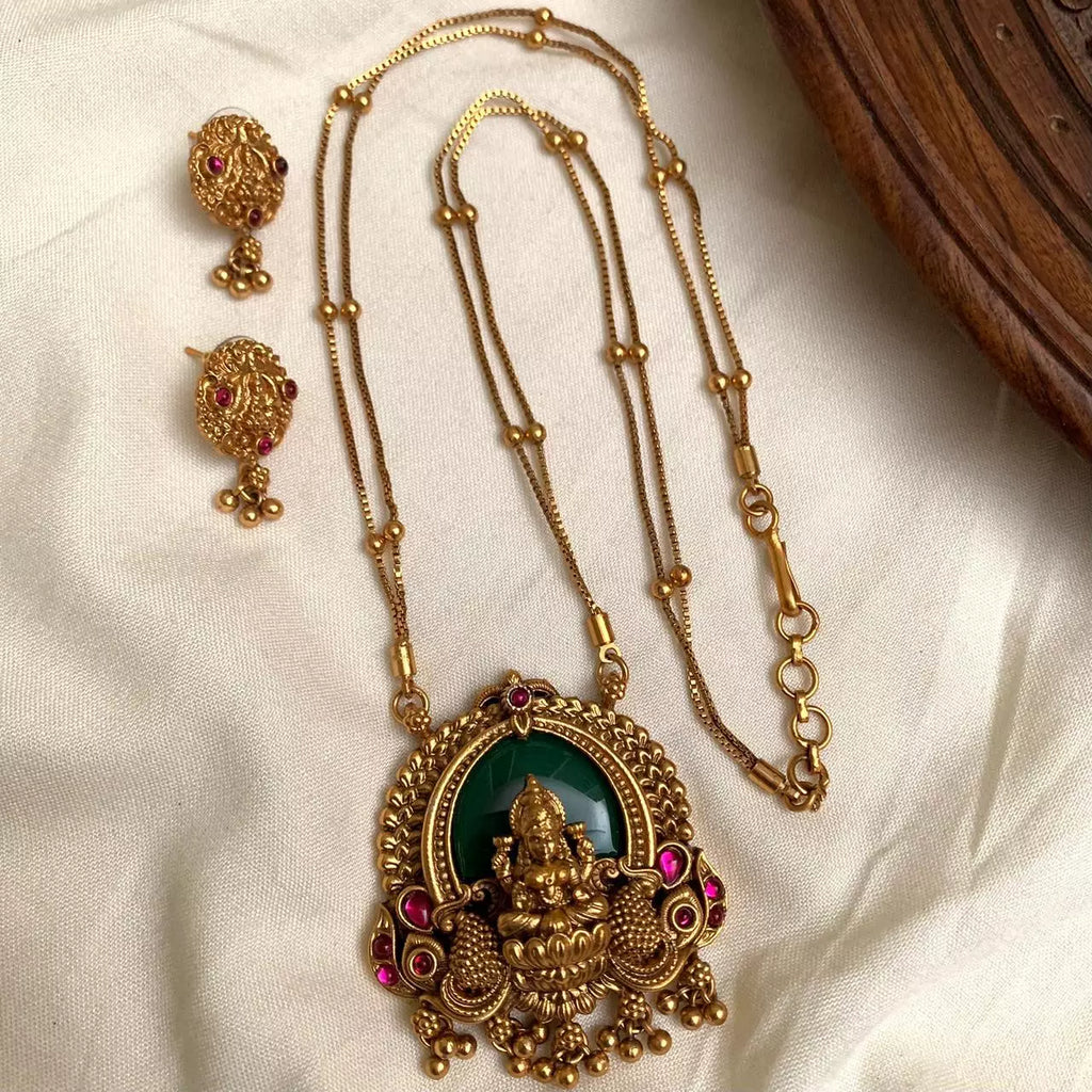 Green Lakshmi Pendent Set GLP17