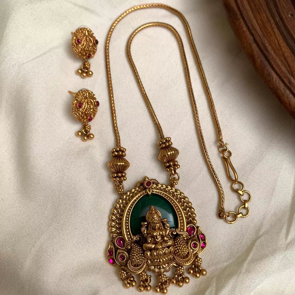 Green Lakshmi Pendent Set GLP5