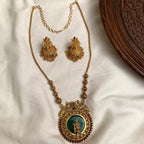 Green Lakshmi Pendent Set GLP7