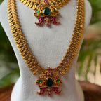 Antique Temple Bridal Combo Jewellery Set with Haram & Earrings – AC56
