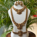 Antique Temple Bridal Combo Jewellery Set with Haram & Earrings – AC66