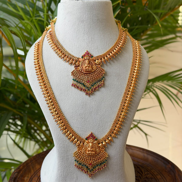 Antique Temple Bridal Combo Jewellery Set with Haram & Earrings – AC76