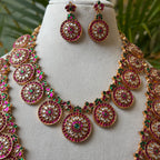 Antique Temple Bridal Combo Jewellery Set with Haram & Earrings – AC74