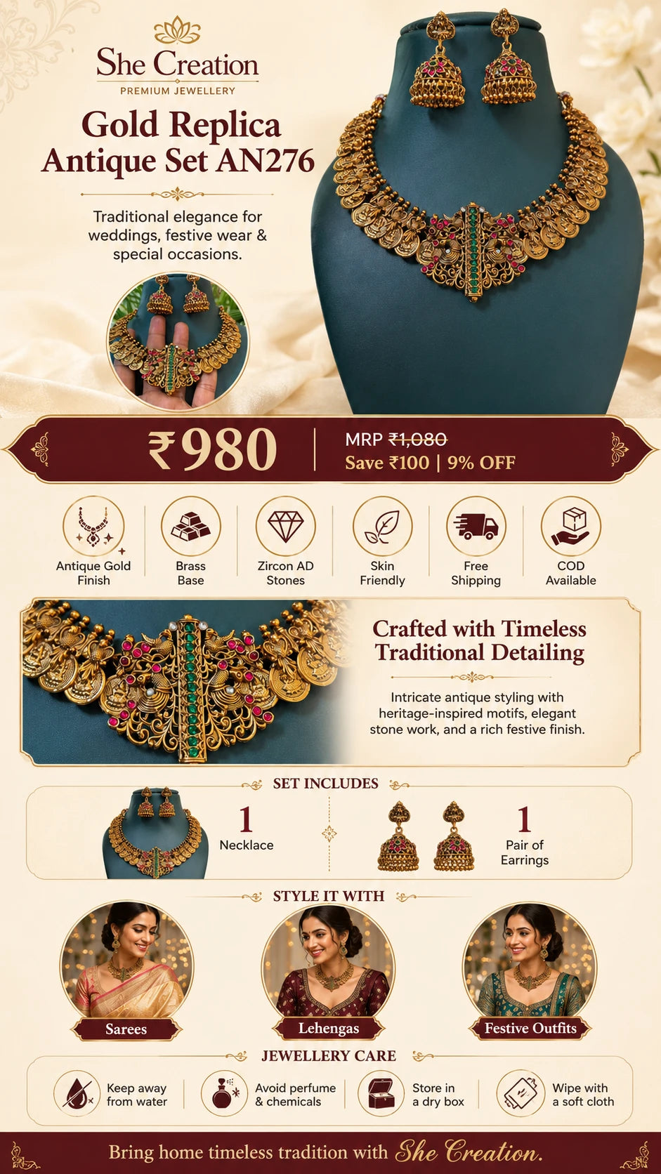 Gold Replica Antique Set AN276