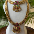 Antique Temple Bridal Combo Jewellery Set with Haram & Earrings – AC72