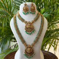 Antique Temple Bridal Combo Jewellery Set with Haram & Earrings – AC69
