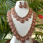 Antique Temple Bridal Combo Jewellery Set with Haram & Earrings – AC74