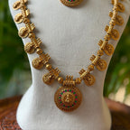Antique Temple Bridal Combo Jewellery Set with Haram & Earrings – AC65