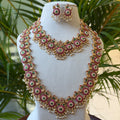 Antique Temple Bridal Combo Jewellery Set with Haram & Earrings – AC75