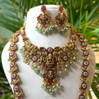 Antique Temple Bridal Combo Jewellery Set with Haram & Earrings – AC60