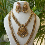 Antique Temple Bridal Combo Jewellery Set with Haram & Earrings – AC68