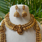 Antique Temple Bridal Combo Jewellery Set with Haram & Earrings – AC58