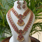 Antique Temple Bridal Combo Jewellery Set with Haram & Earrings – AC73