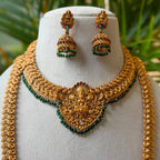 Antique Temple Bridal Combo Jewellery Set with Haram & Earrings – AC61
