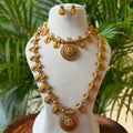 Antique Temple Bridal Combo Jewellery Set with Haram & Earrings – AC65