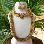 Antique Temple Bridal Combo Jewellery Set with Haram & Earrings – AC58