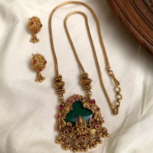 Green Lakshmi Pendent Set GLP4