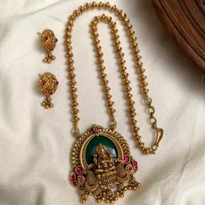 Green Lakshmi Pendent Set GLP6